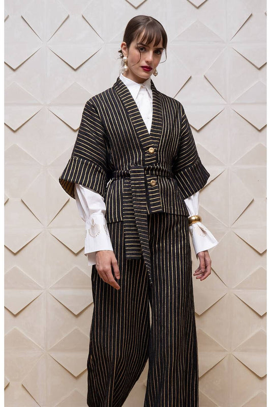 Nema Golden Stripe Suit Blazer