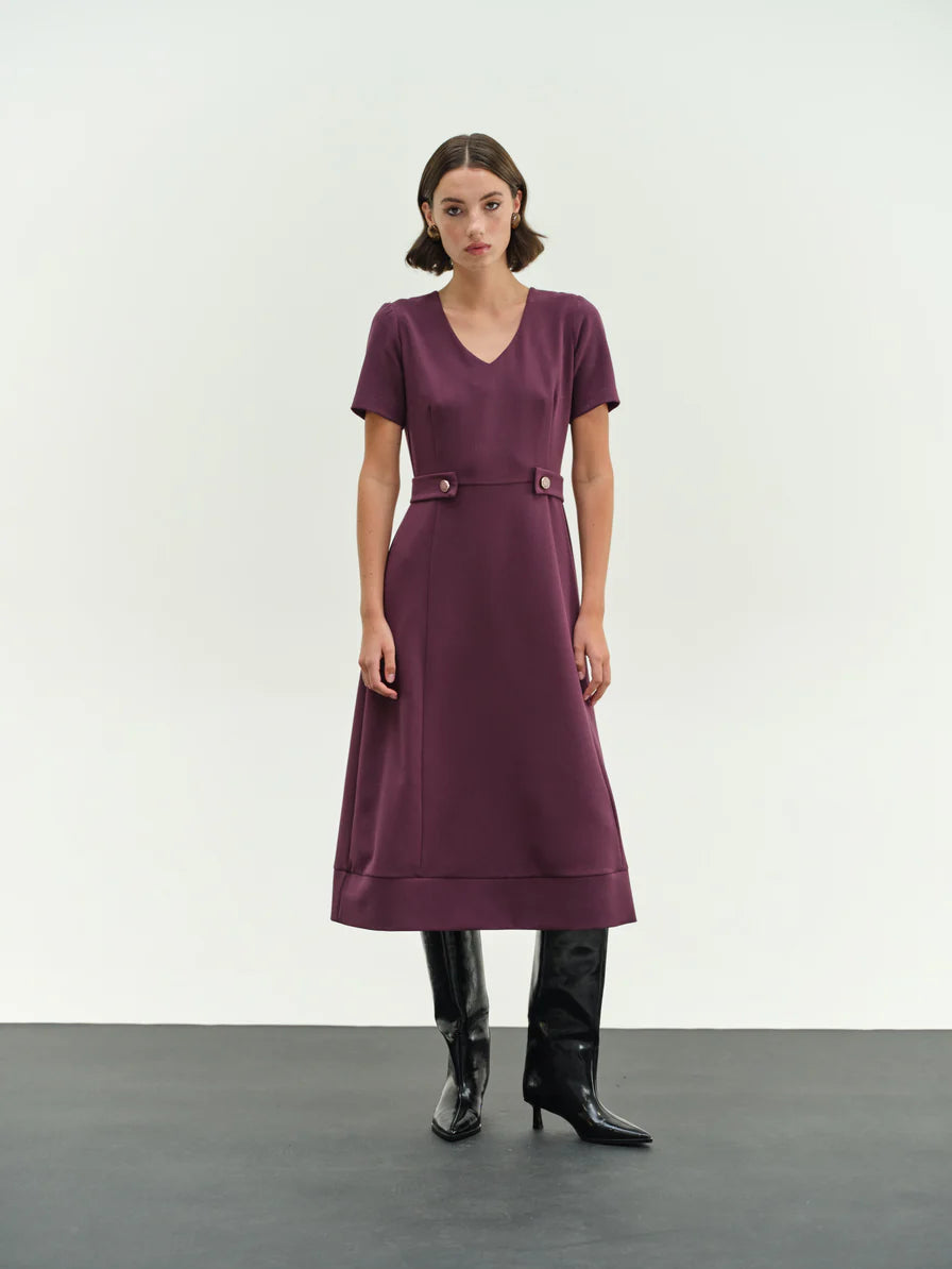 Midi crep dress clos