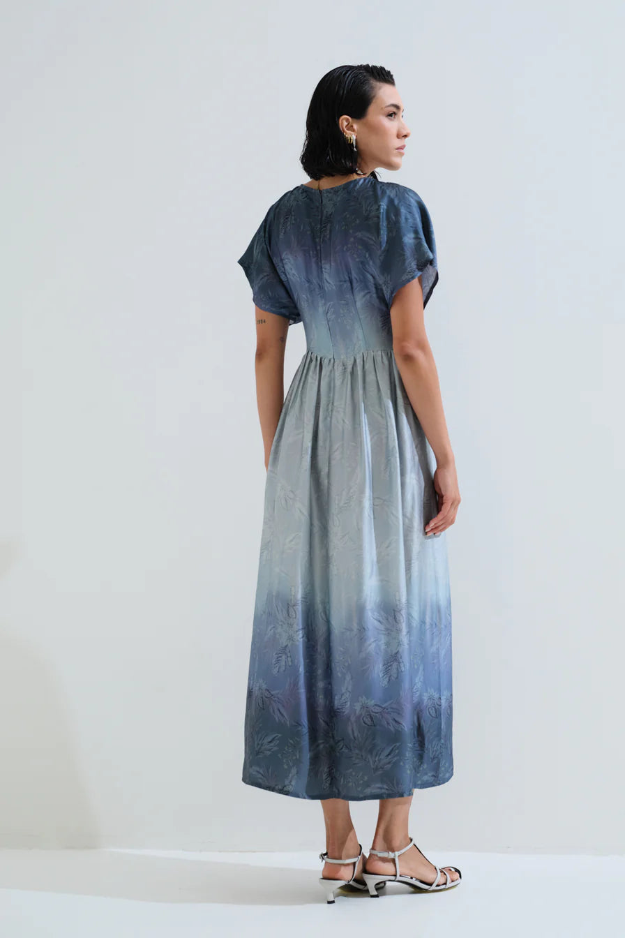 V neck midi dress