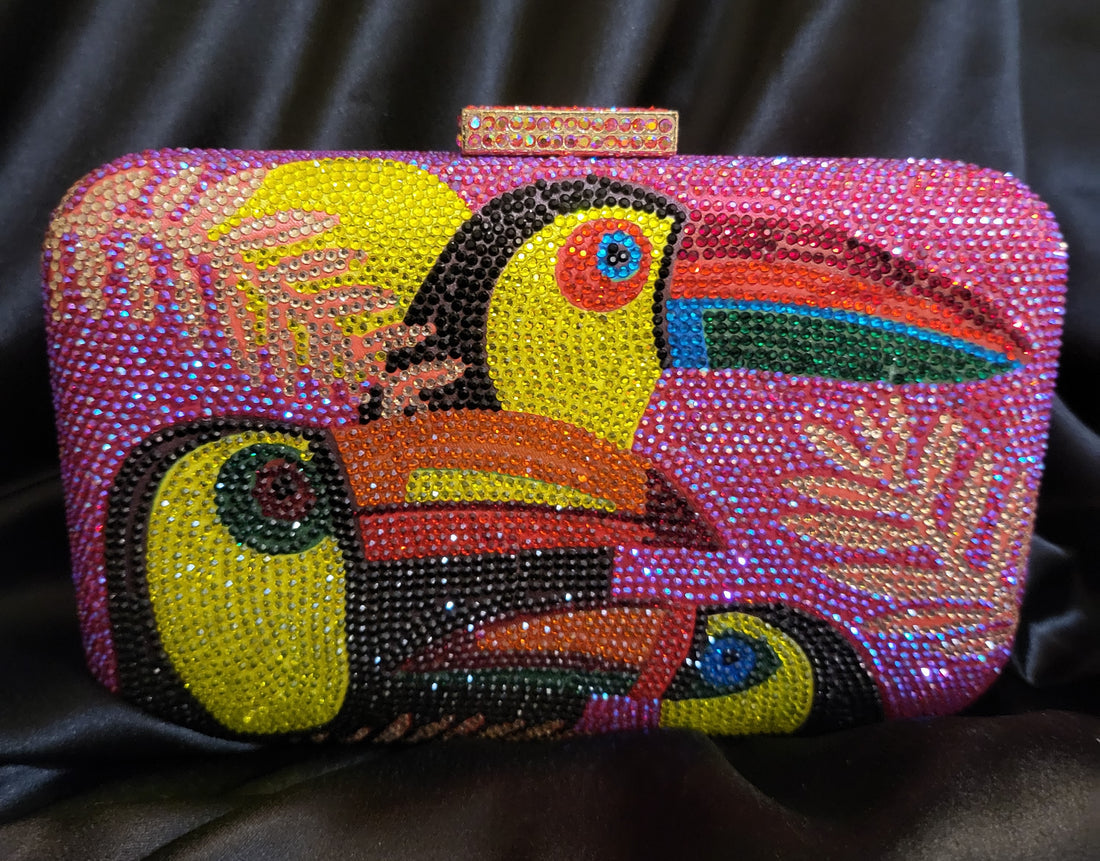 Toucan Bird Crystal Evening Bag