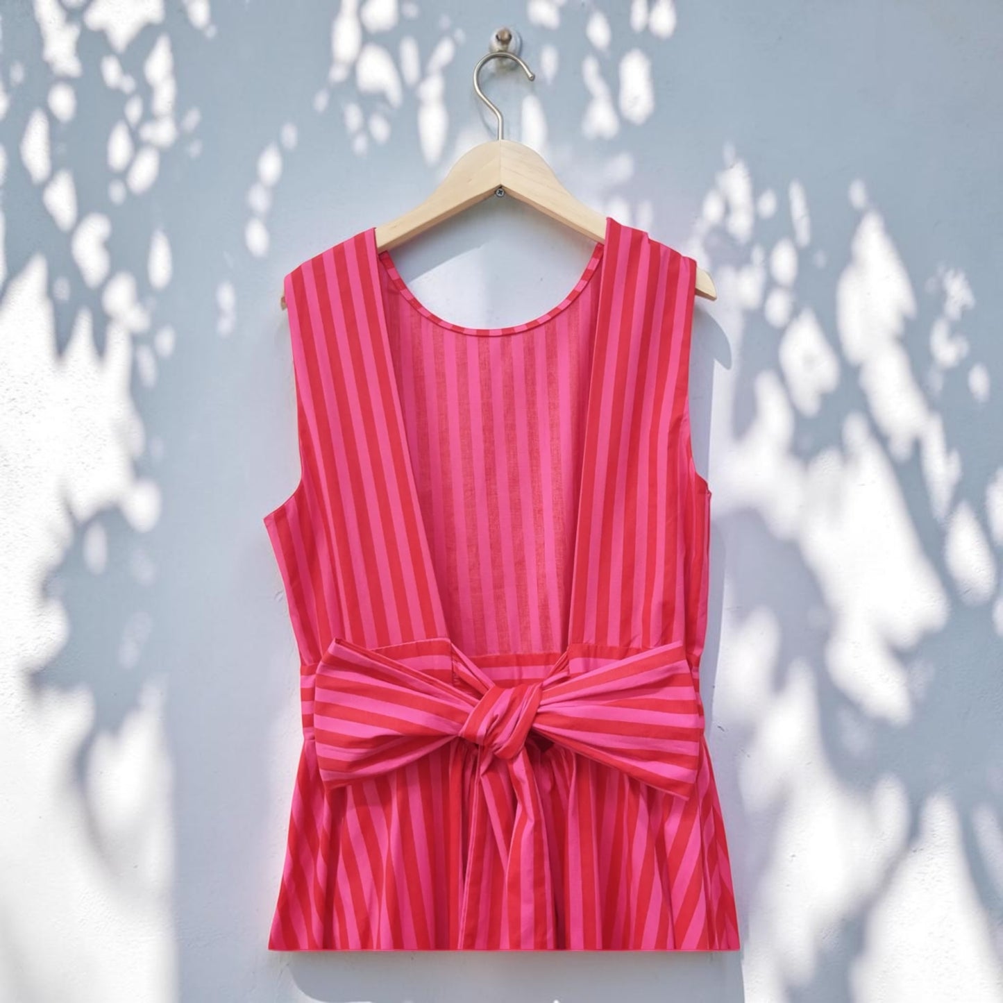 Pink Striped Midi Dress