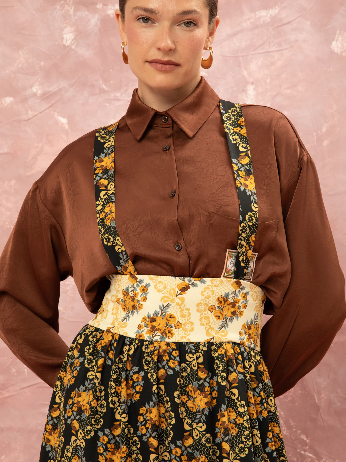 WE__ARE
TIERED MAXI SUSPENDER SKIRT - LACE BOUQUET