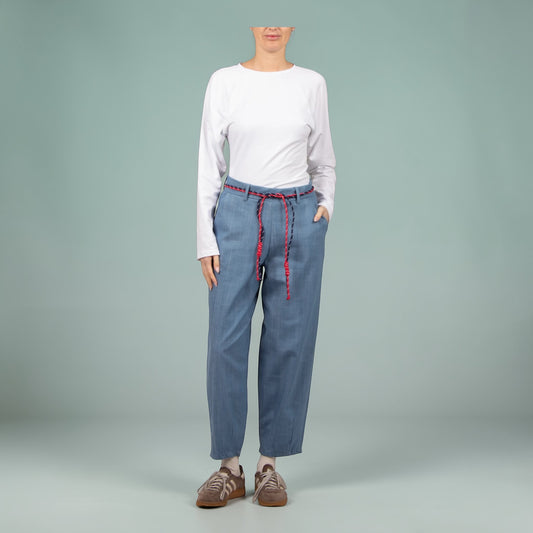 Relaxed Fit Denim Trousers – Blue
