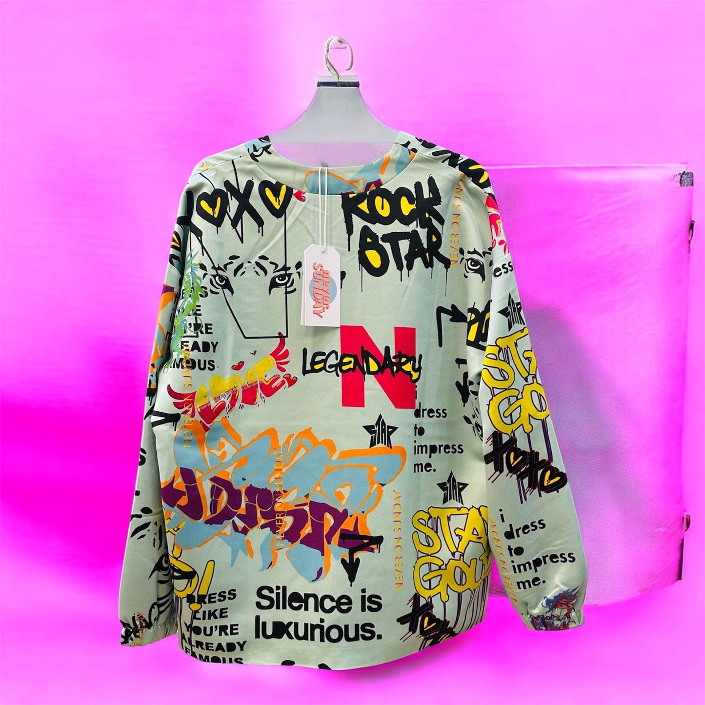 Never On Sunday “Silence is Luxurious” Graffiti Jacket Veraman