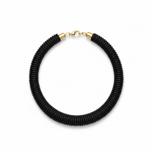 Minimal Black Coil Necklace