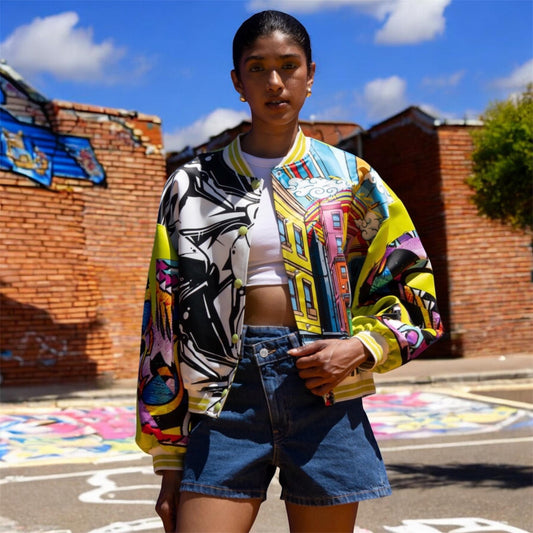 Never On Sunday “Urban Canvas” Varsity Jacket Yellow