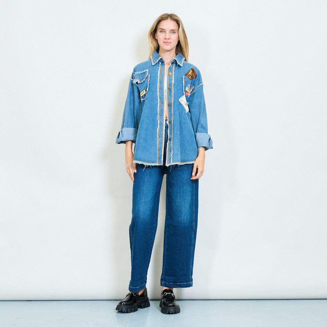 Denim Patchwork Overshirt