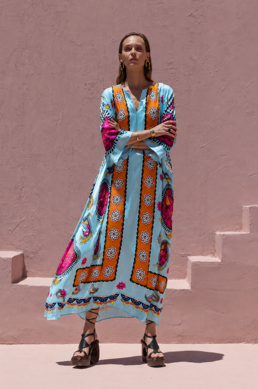 Nema resort wear “EMBROIDERED MAXI DRESS”