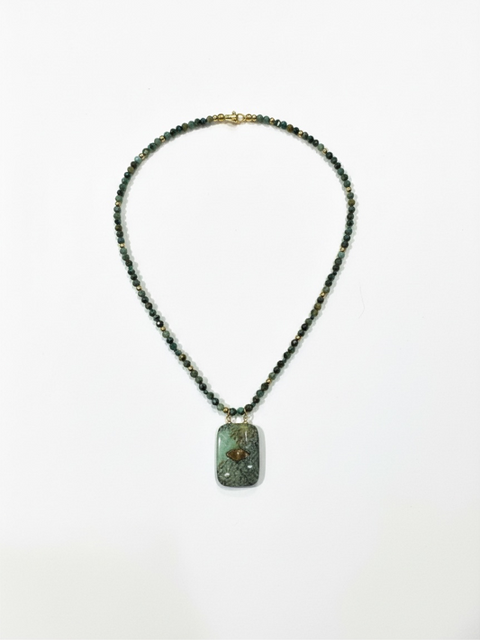 Green Stone Beaded Necklace