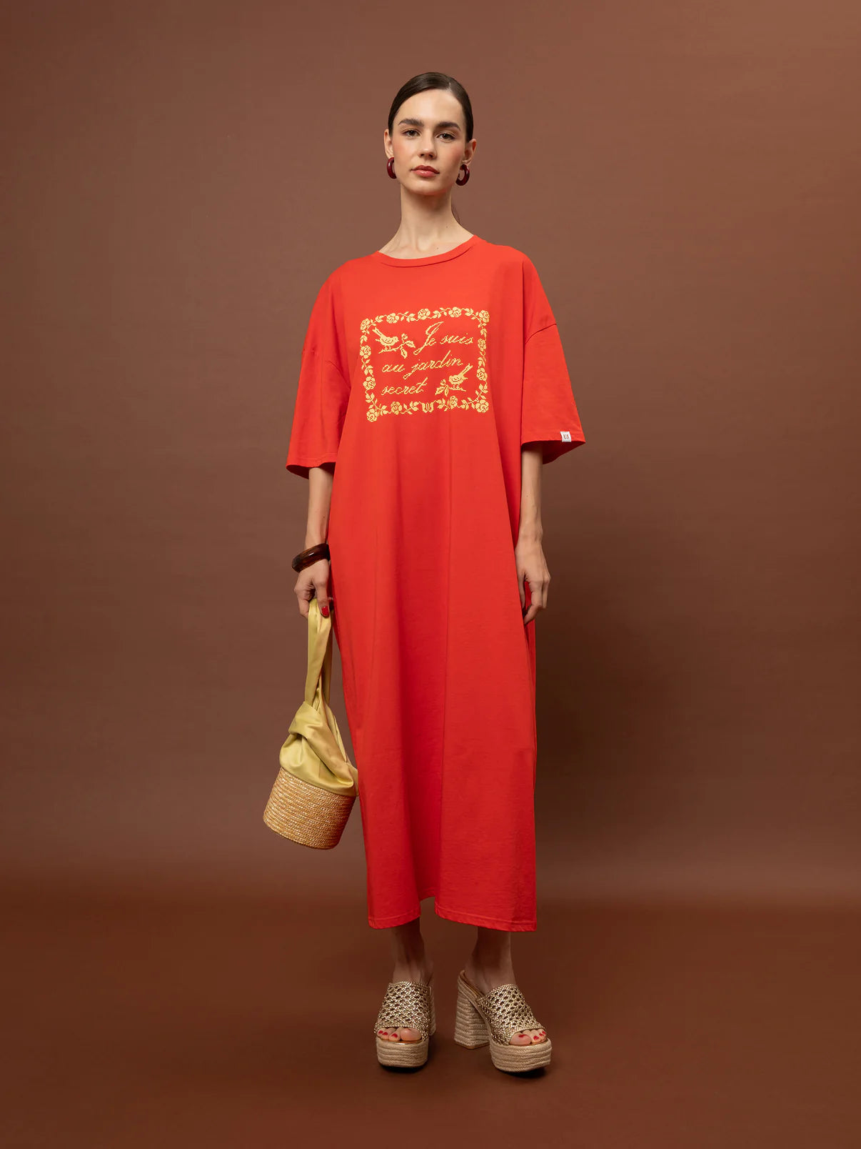 WE__ARE
OVERSIZED MAXI T-SHIRT-DRESS RED