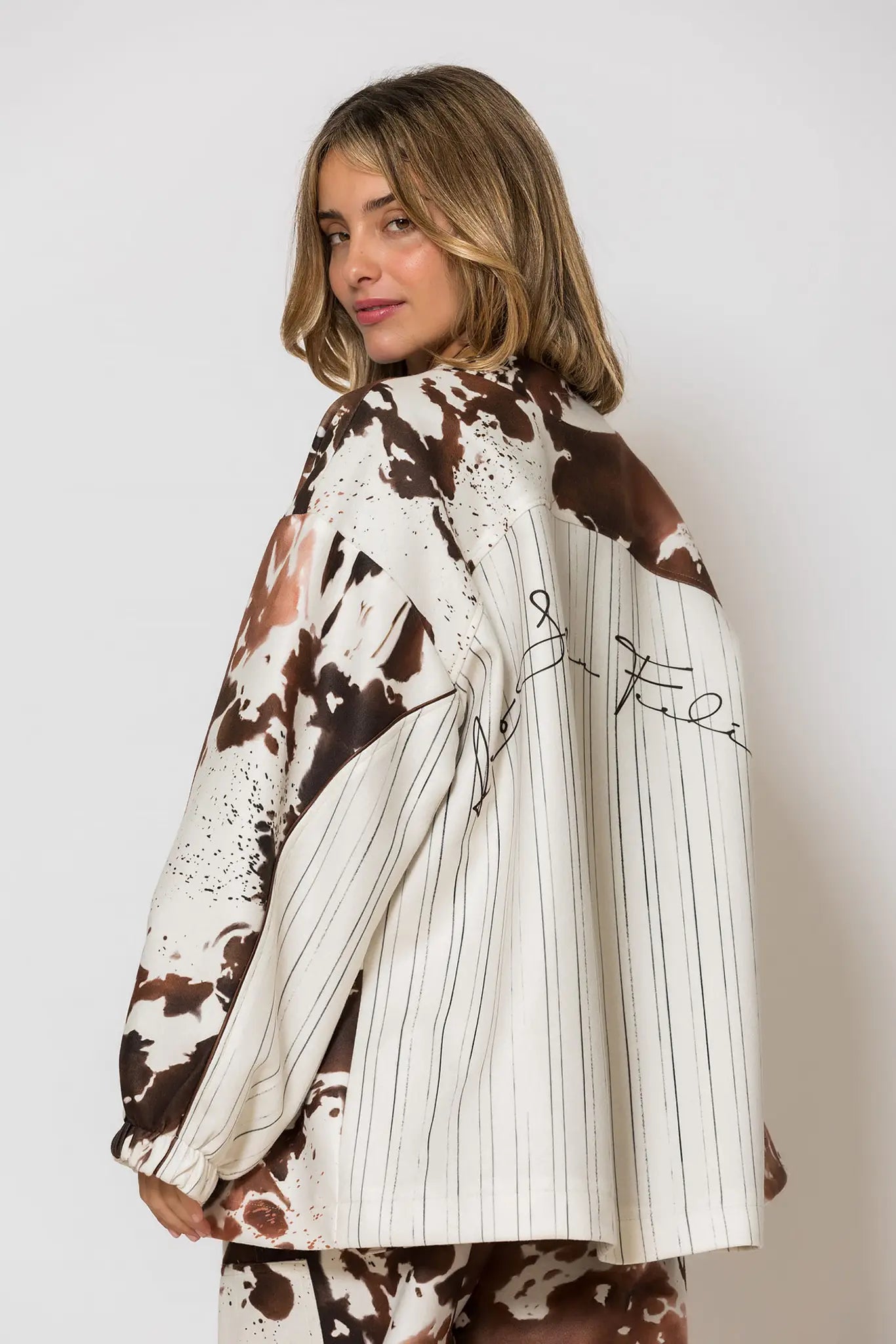 Illustration Animal Print Loose fit Cardigan