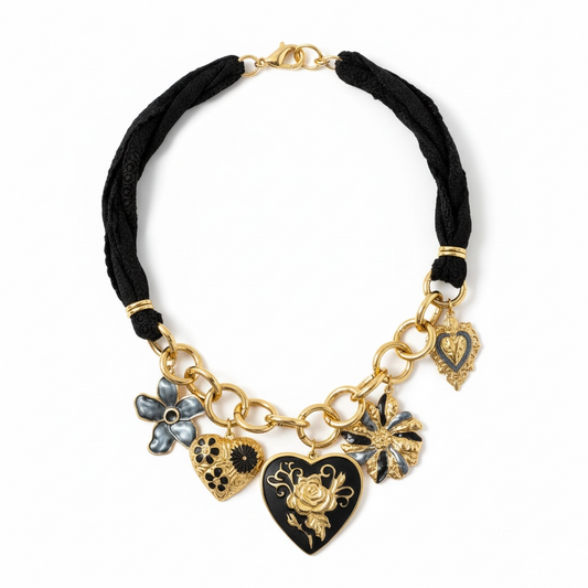 Midnight Heart Charm Necklace