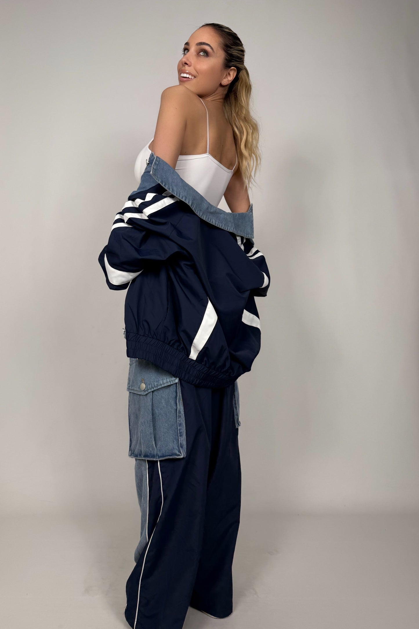 Two-Piece Denim Utility Set