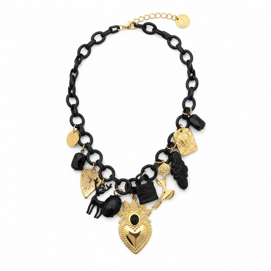 Noir Charm Chain Necklace