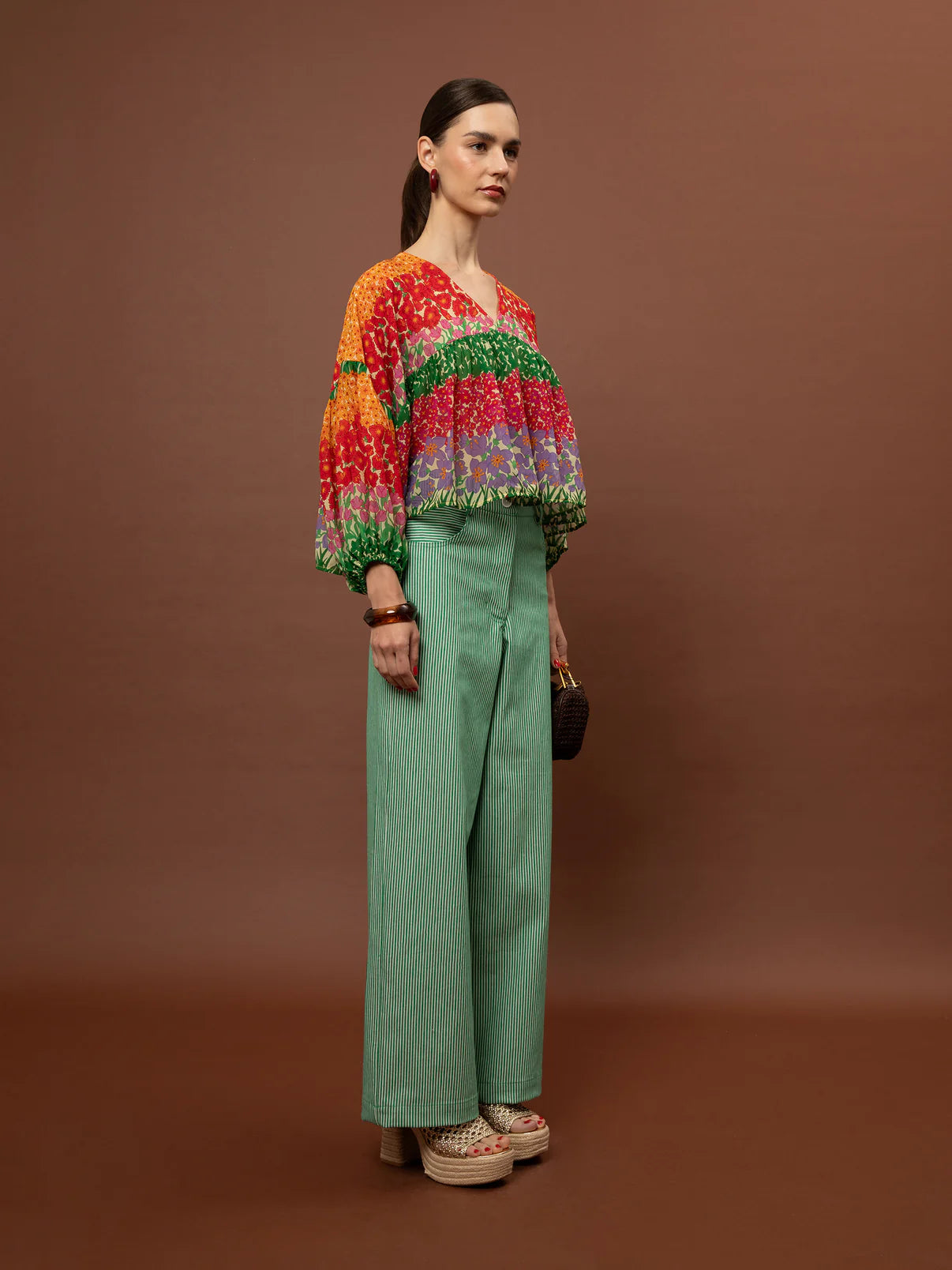 WE__ARE
RUFFLED CHIFFON BLOUSE - GARDEN