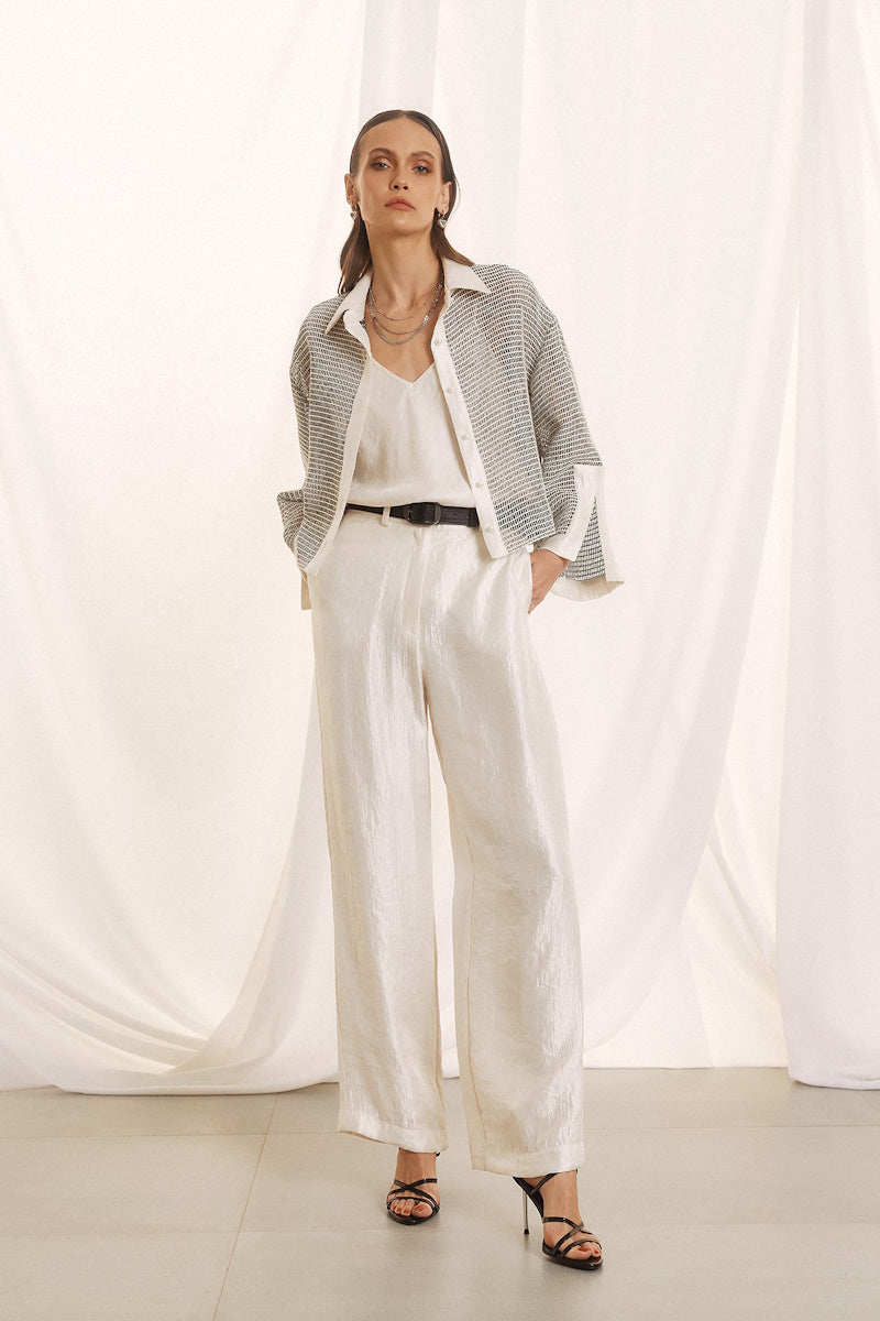 FIGARO Pant Πολυτελές Εκρού