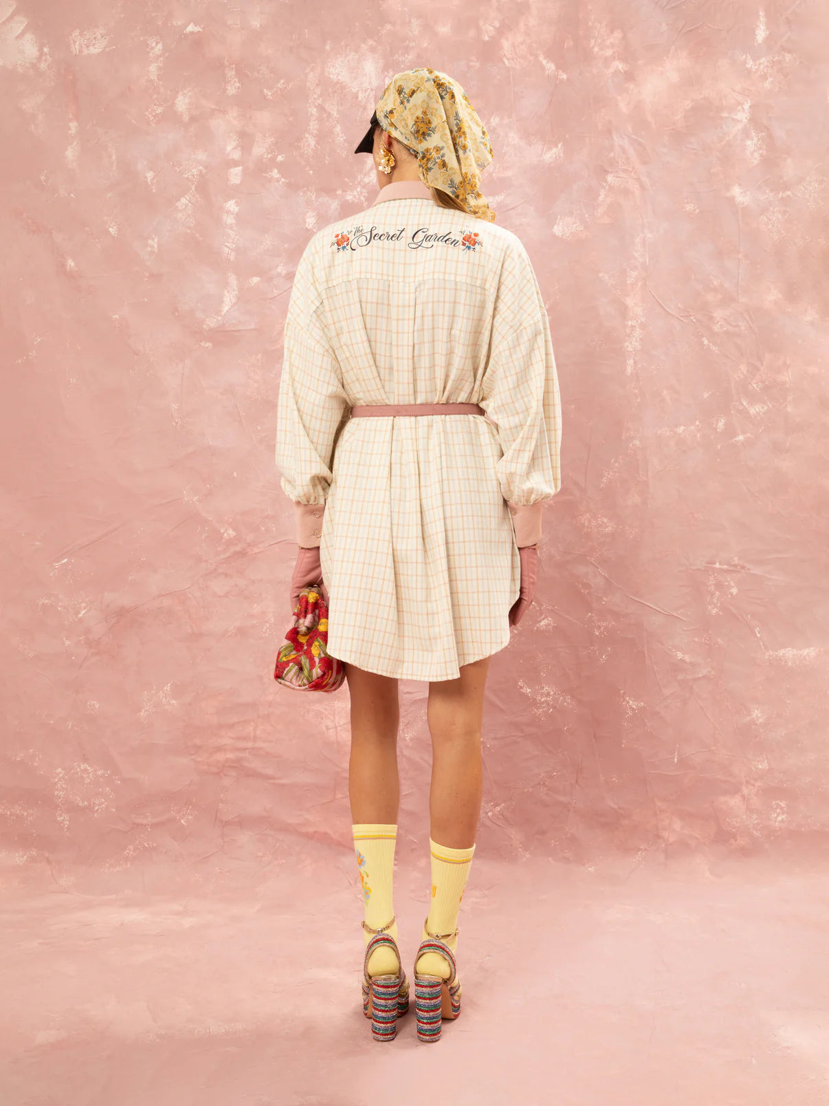WE__ARE
CHECKED MIDI SHIRT DRESS - OFF-WHITE