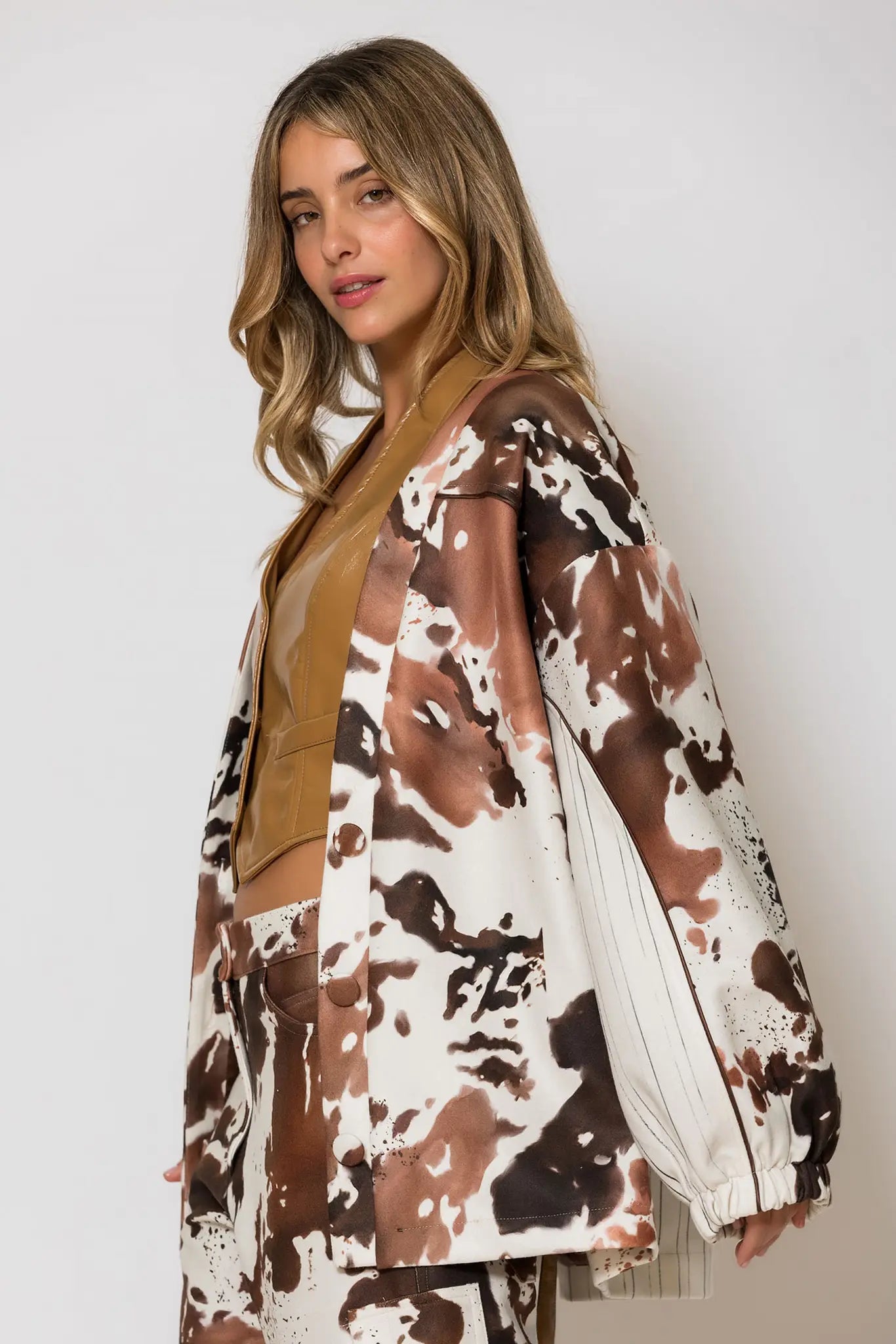 Illustration Animal Print Loose fit Cardigan