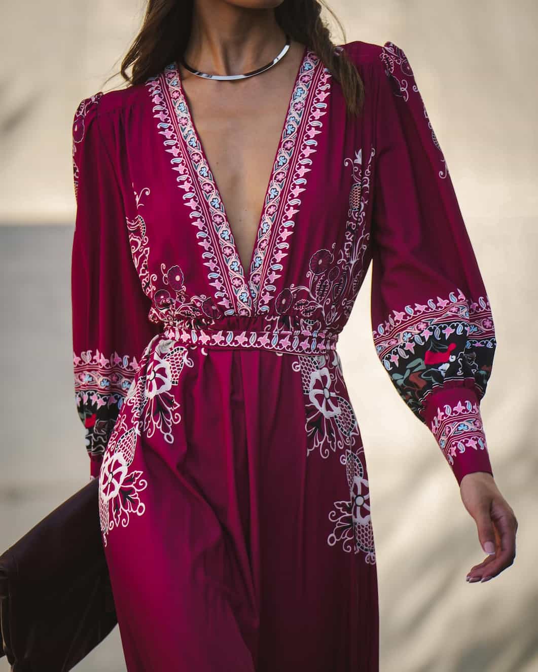 EIRIANNA VINTAGE WINE DRESS