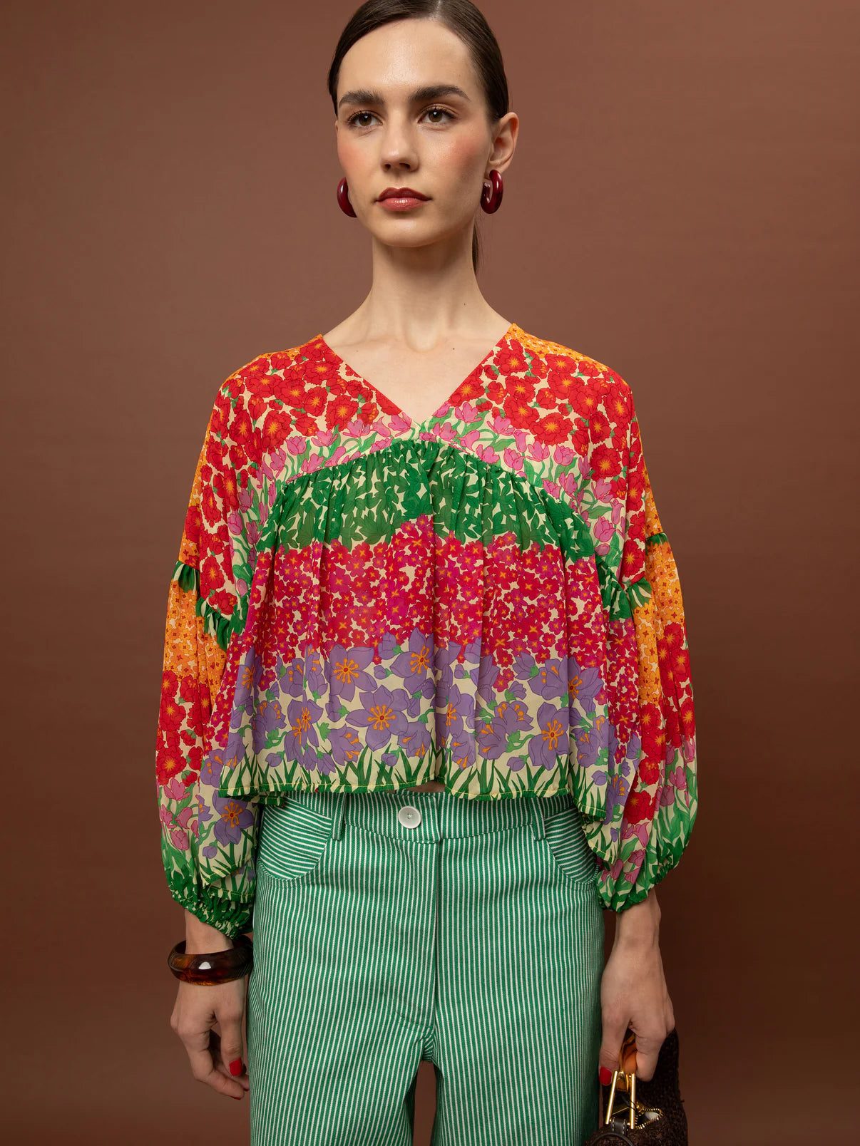 WE__ARE
RUFFLED CHIFFON BLOUSE - GARDEN