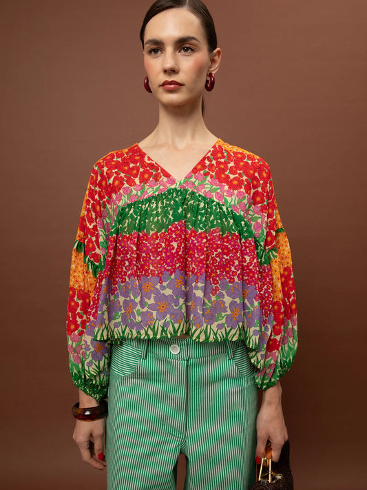 WE__ARE
RUFFLED CHIFFON BLOUSE - GARDEN