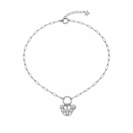 Silver Eye Charm Necklace