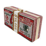 Crystal 100 Dollar Bill Clutch Handbag with Matching Headband