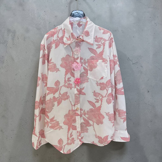 Sheer Floral Shirt – Pink