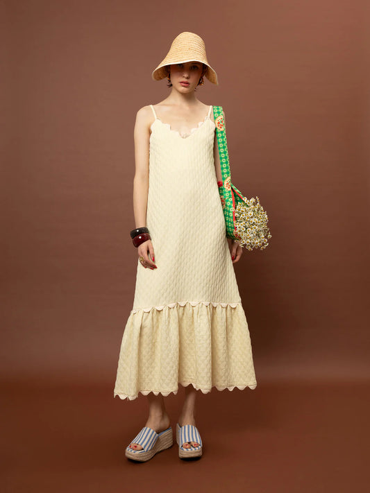 WE__ARE
TIERED JACQUARD DRESS YELLOW
