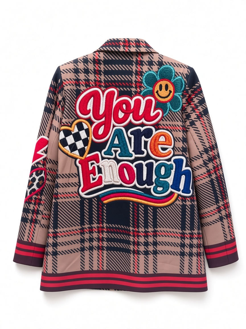 Patchwork Check Statement Blazer