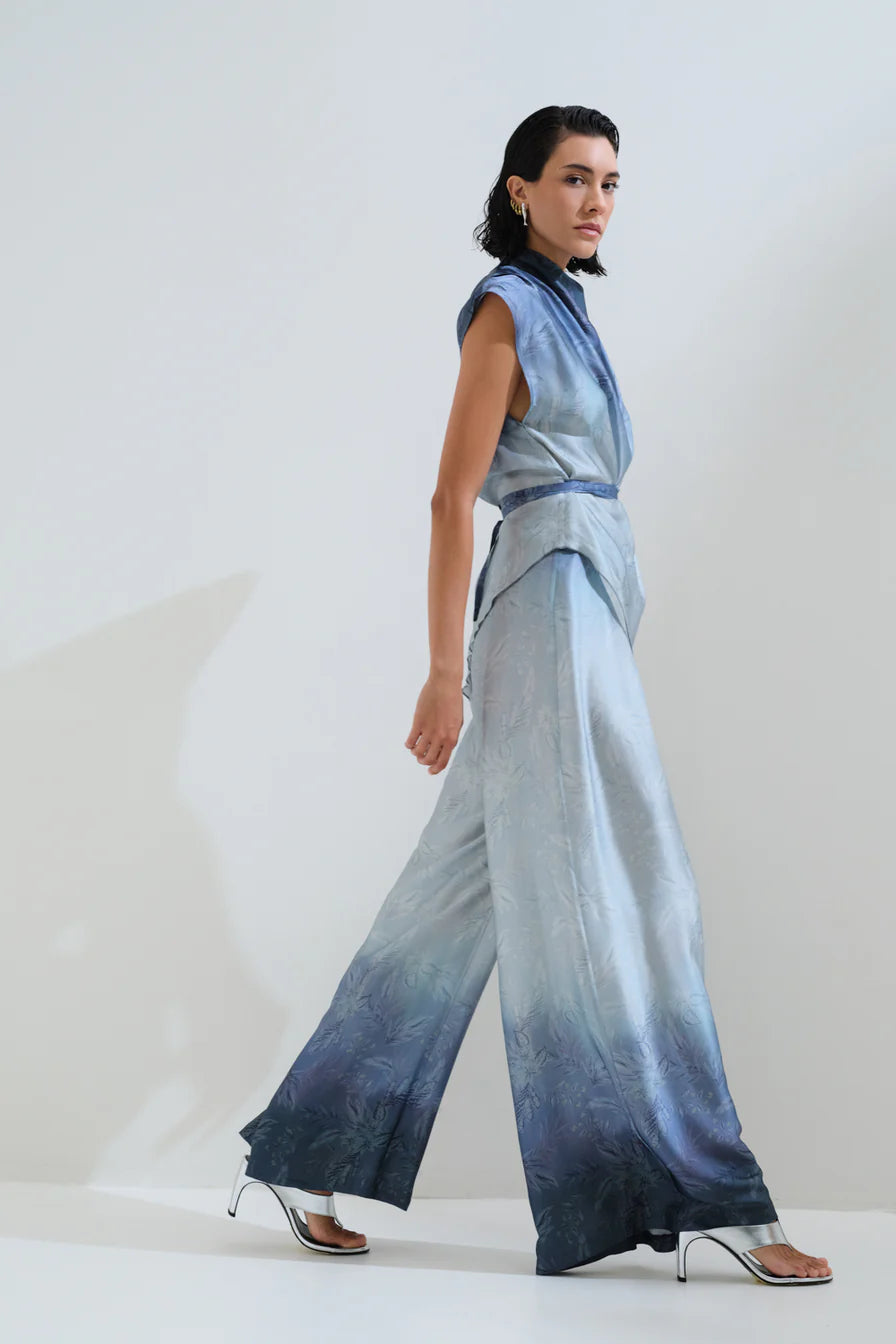 Asymmetric drape blouse
