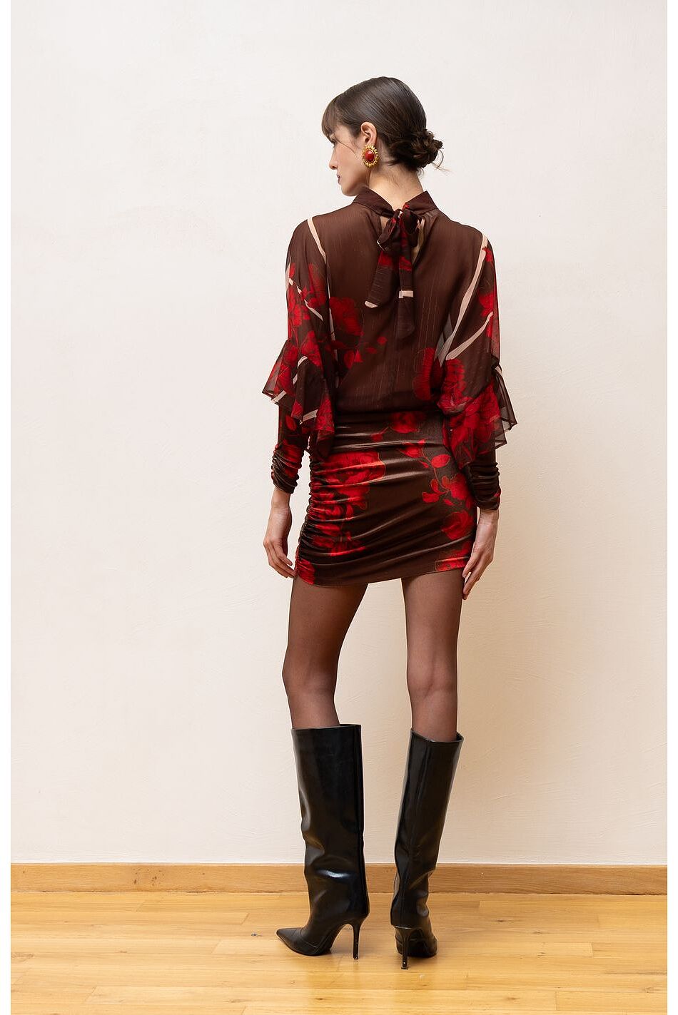 Nema Mini Dress Red-Bordo