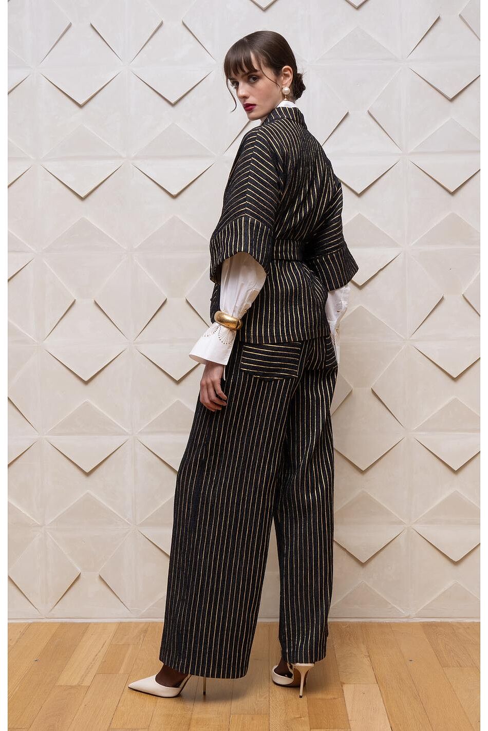 Nema Golden Stripe Suit Blazer
