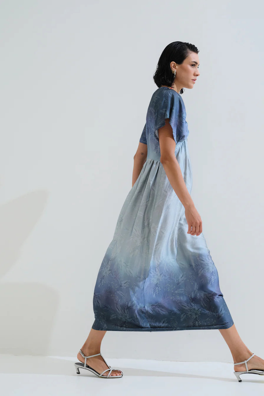 V neck midi dress