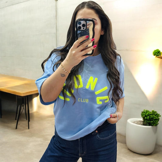 Iconic Club Cotton T-Shirt – Blue