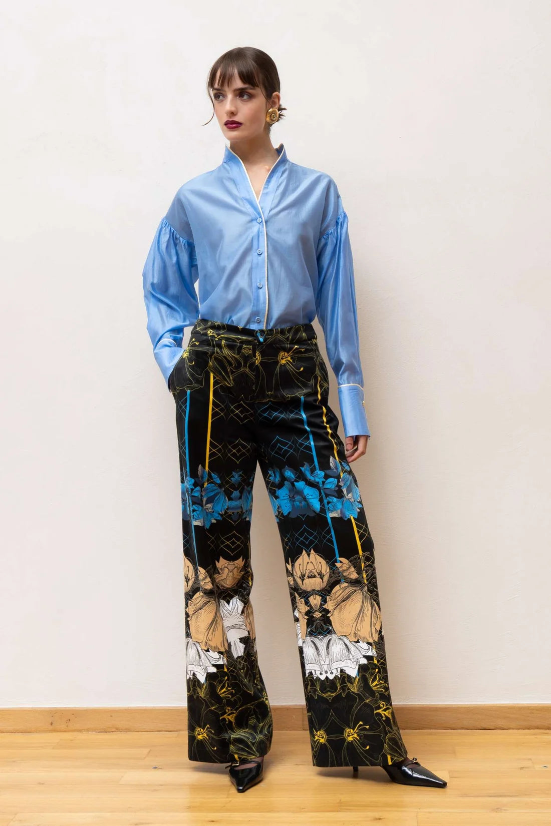 Nema Dina Lyocell Contrast Shirt Ciel