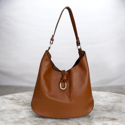 Classic Hobo Leather Bag – Tan