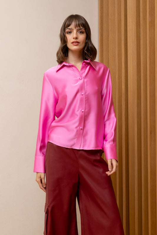 Never on Sunday Satin Shirt