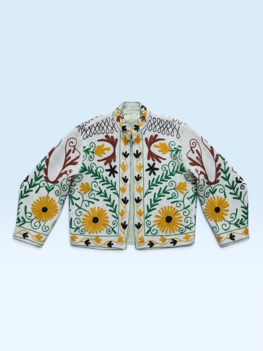 Embroidered Bloom Jacket Margarita