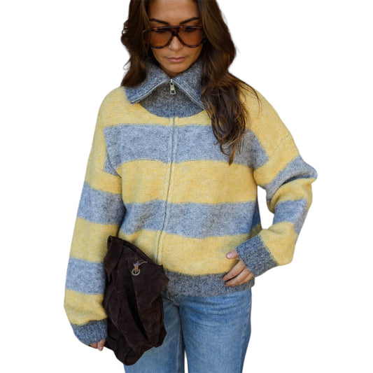 Long Sleeves Yellow Grey