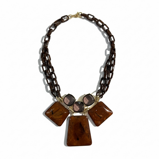 Amber Stone Statement Necklace