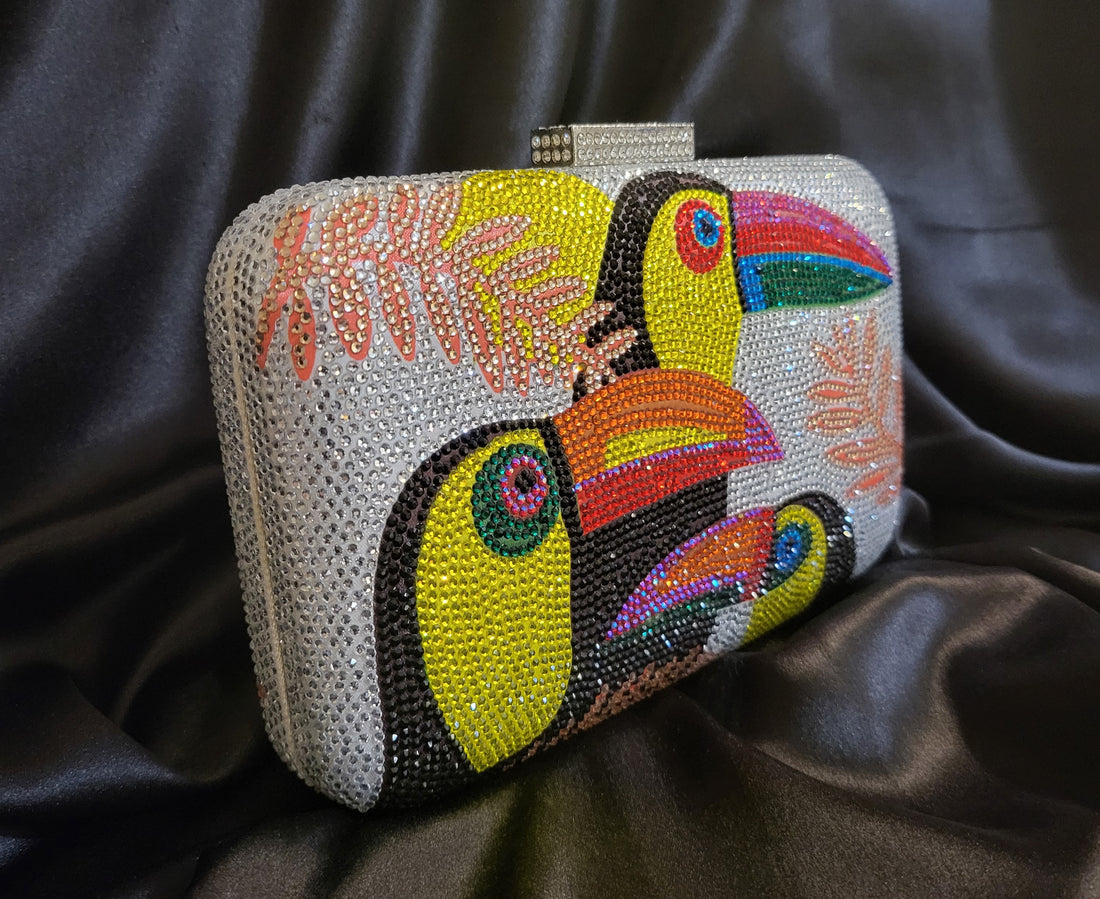 Toucan Bird Crystal Evening Bag