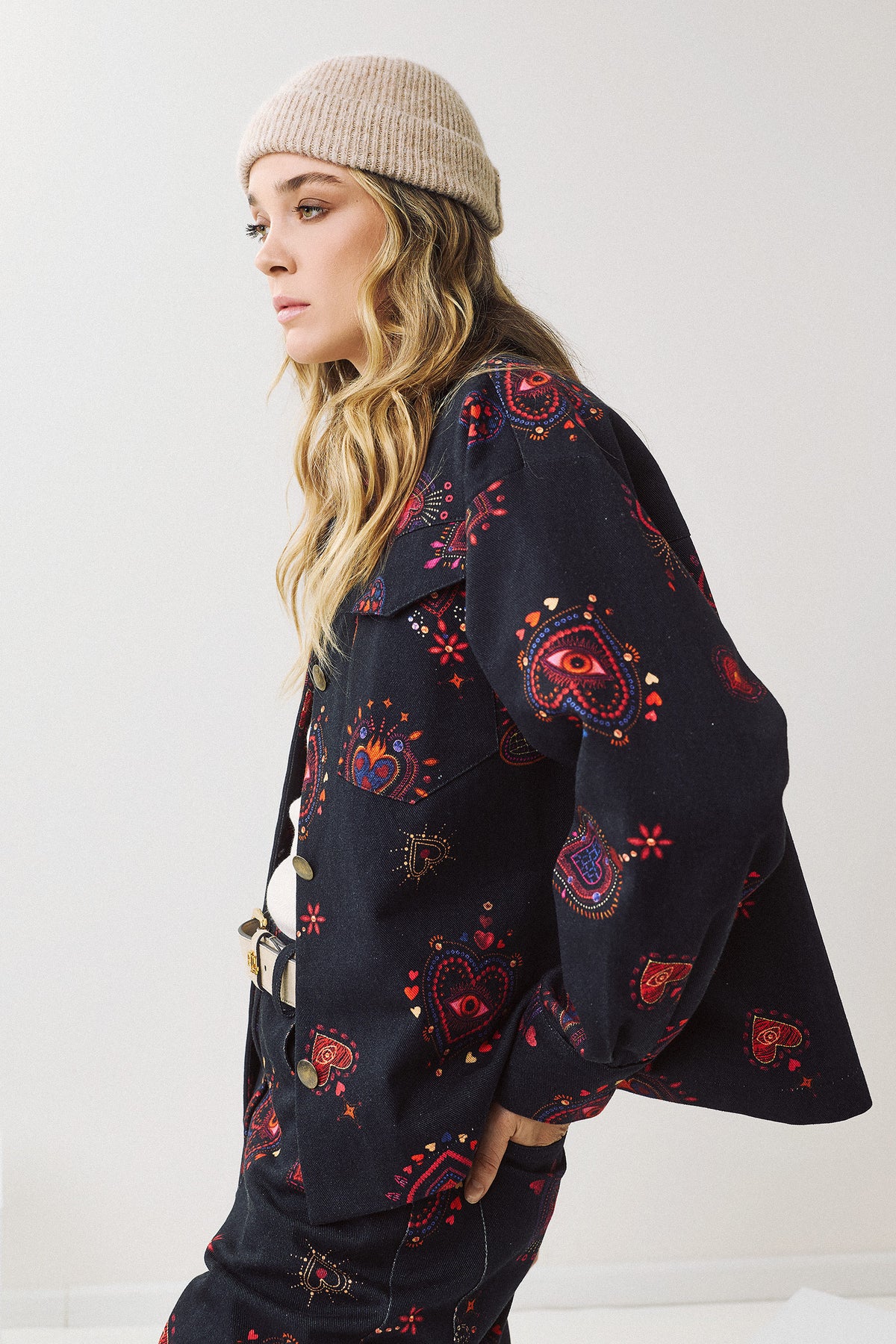 Figaro Paisley Print Oversized Jacket