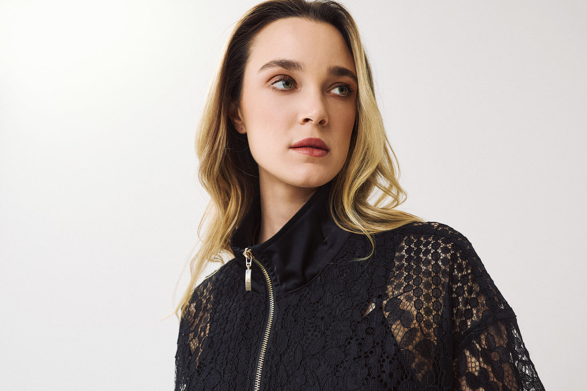 Figaro Lace Utility Jacket Black