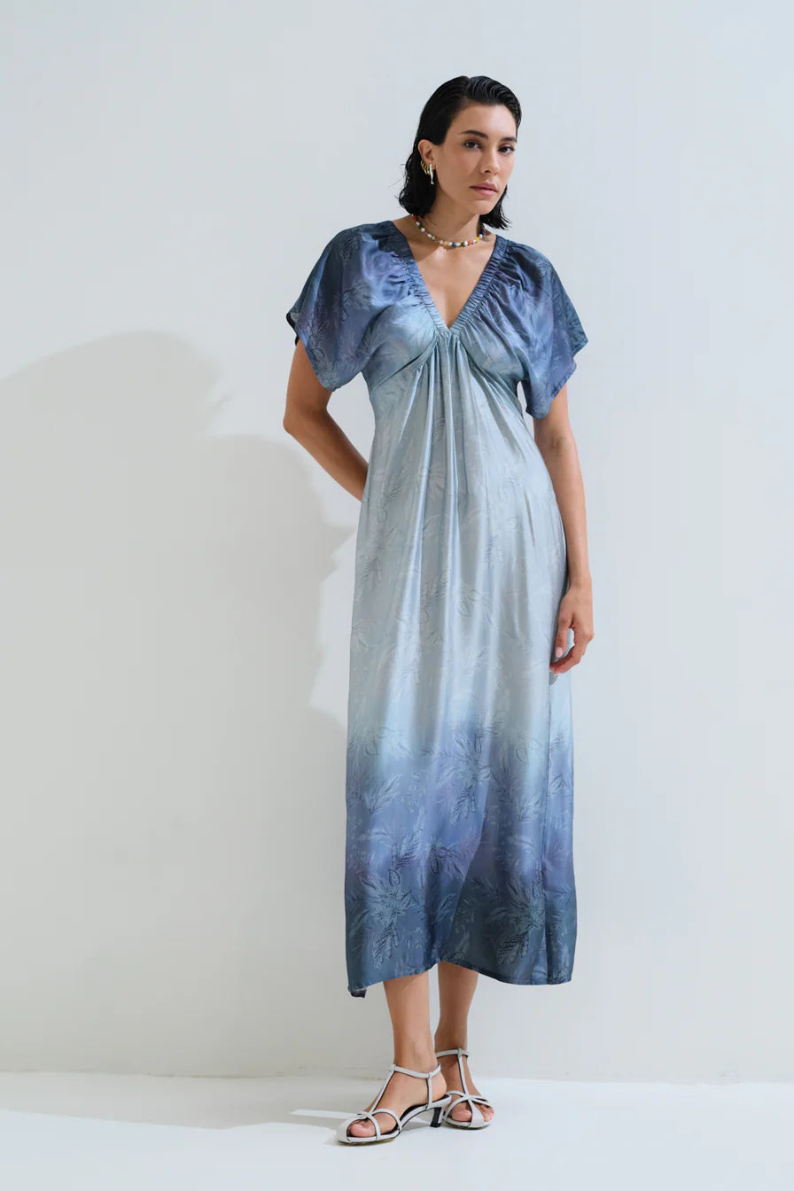 V neck midi dress
