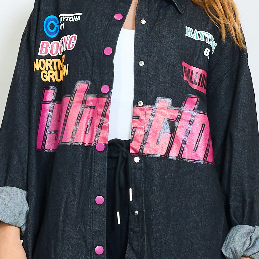 Graphic Overshirt Black