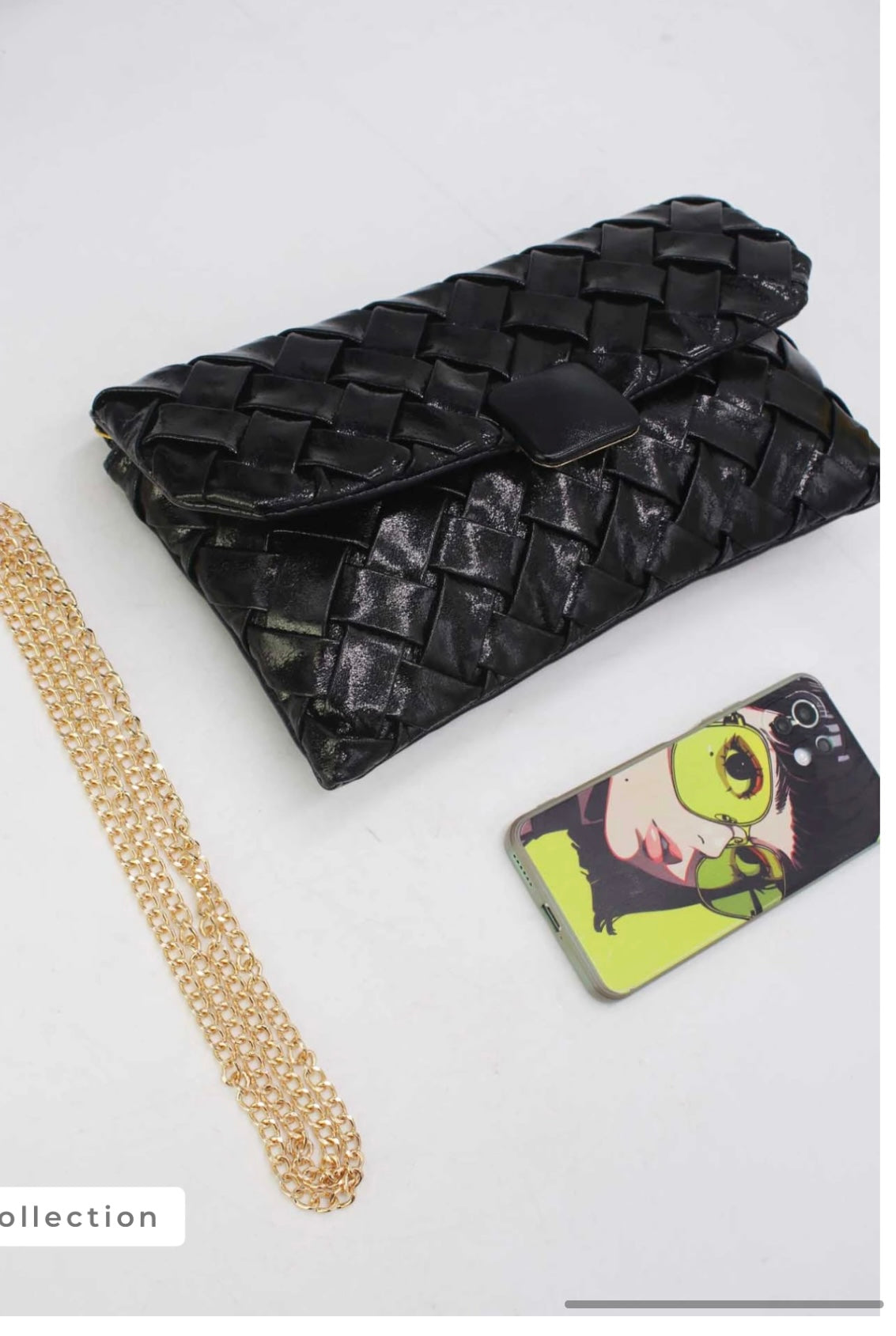 BRAIDED OCCASION BAG - BLACK
