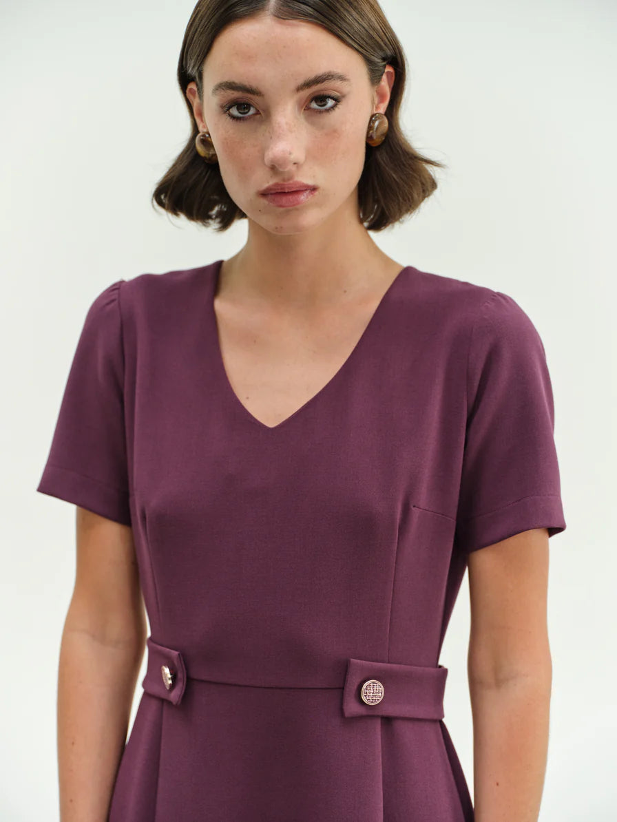 Midi crep dress clos