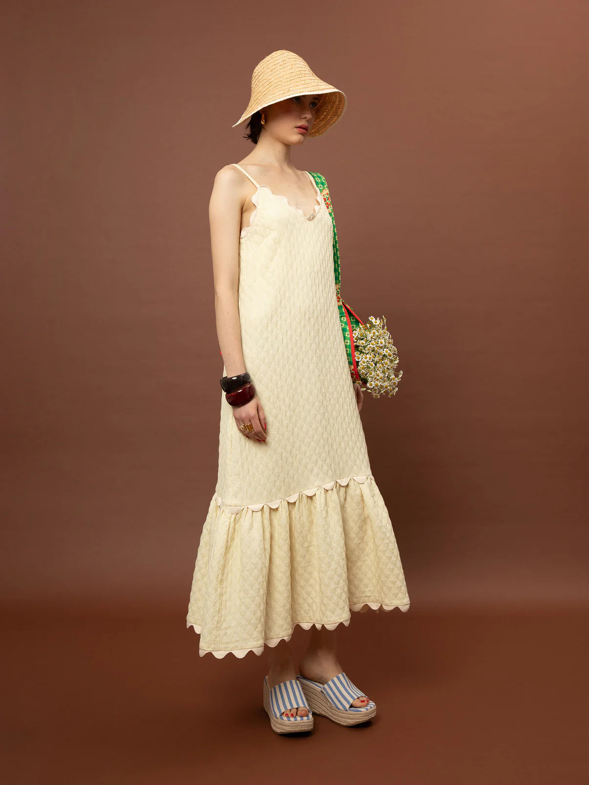 WE__ARE
TIERED JACQUARD DRESS YELLOW