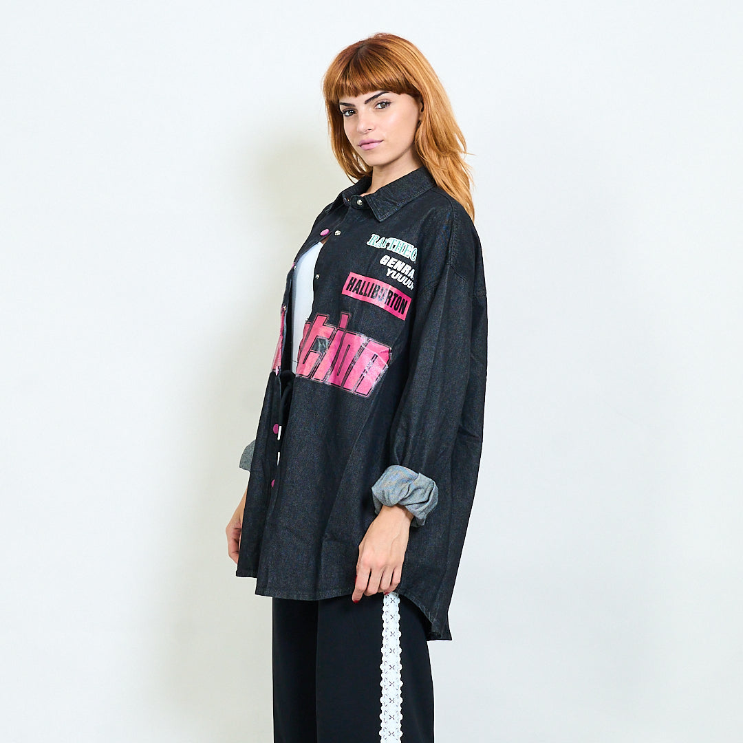 Graphic Overshirt Black